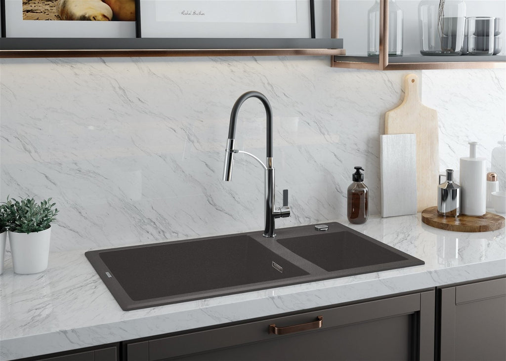 2-bowl granite sink