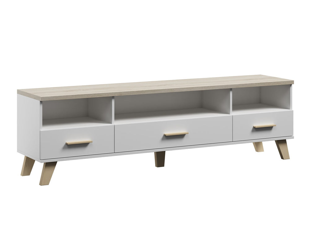 Cama RTV Stand LOTTA 180 cm White + Sonoma Oak