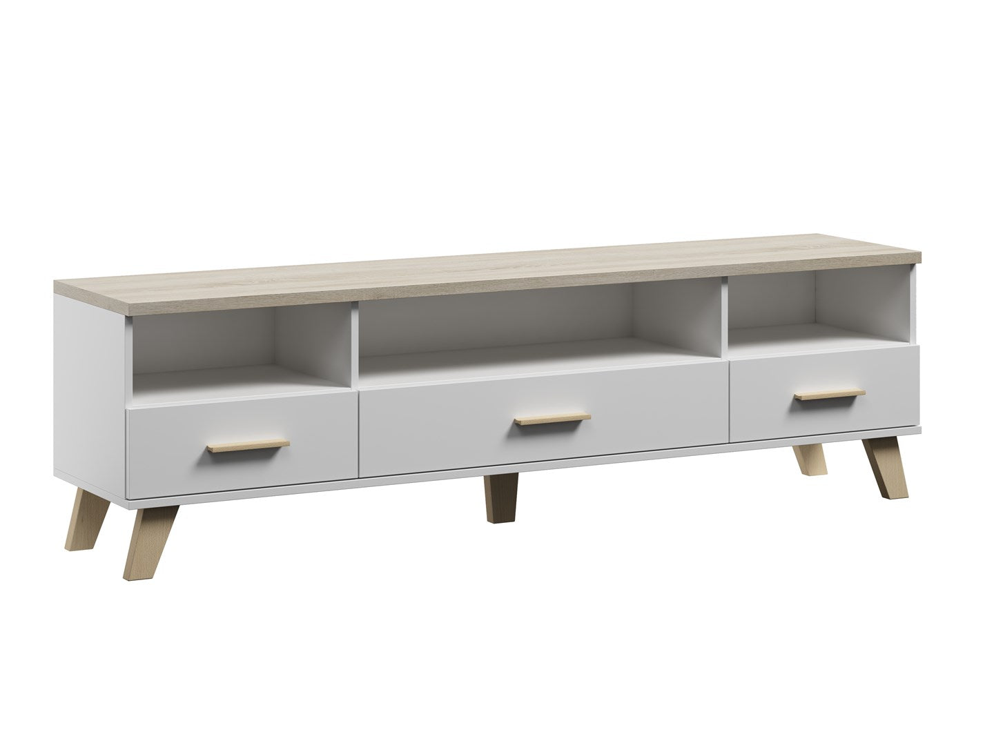 Cama RTV Stand LOTTA 180 cm White + Sonoma Oak
