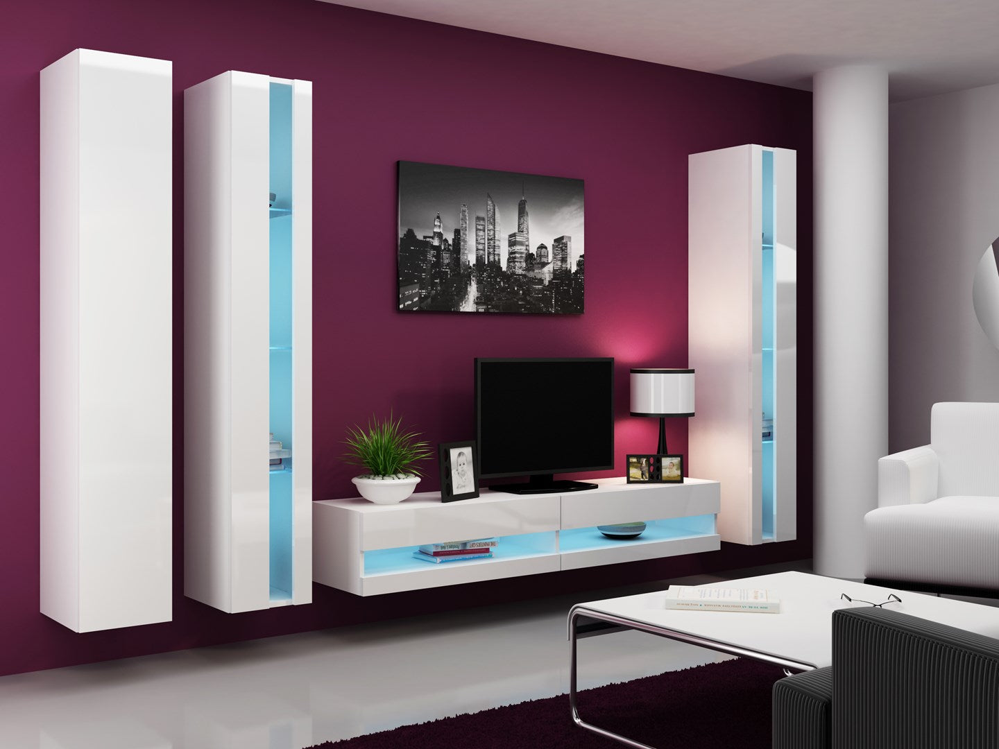 Cama Shelf Unit VIGO NEW 180/40/30 White/White Gloss