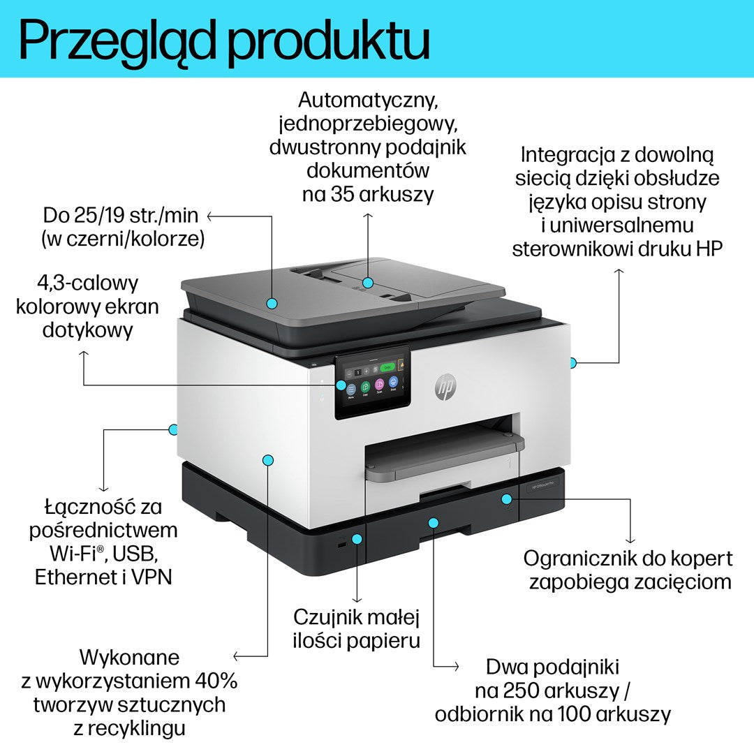 HP OfficeJet Pro 9130b Wireless All-in-One Printer 4800 x 1200 DPI Model 4U561B