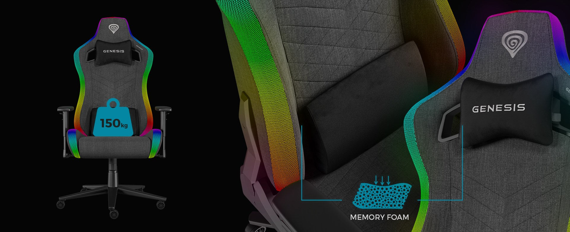 GENESIS NFG-2246 Gaming Chair with RGB Backlighting