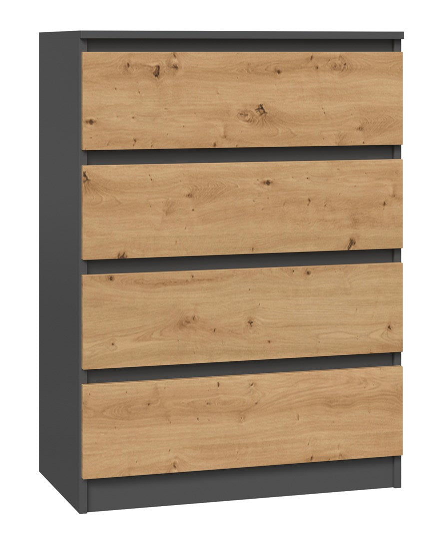 Topeshop Chest of Drawers MALWA M4 Anthracite/Artisan