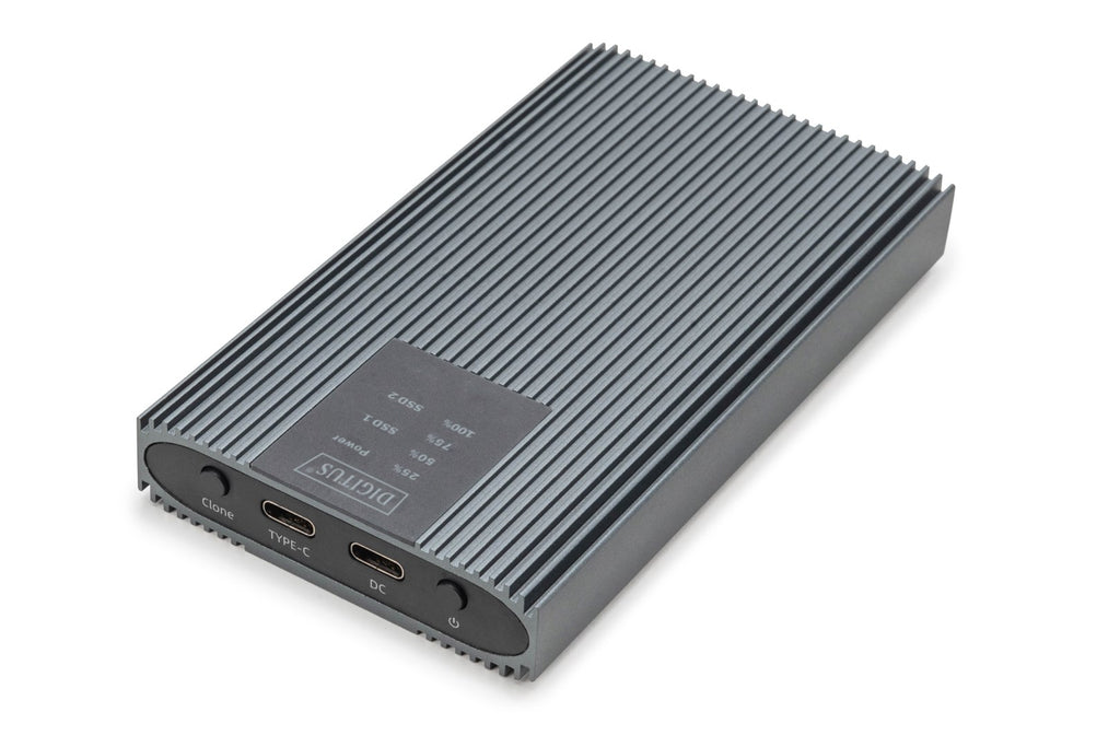 DIGITUS Storage Enclosure 20 Gbps, Clone Function, Aluminum, Tool-Free - M.2 NVMe - USB-C 3.2 (DA-71559) 430C
