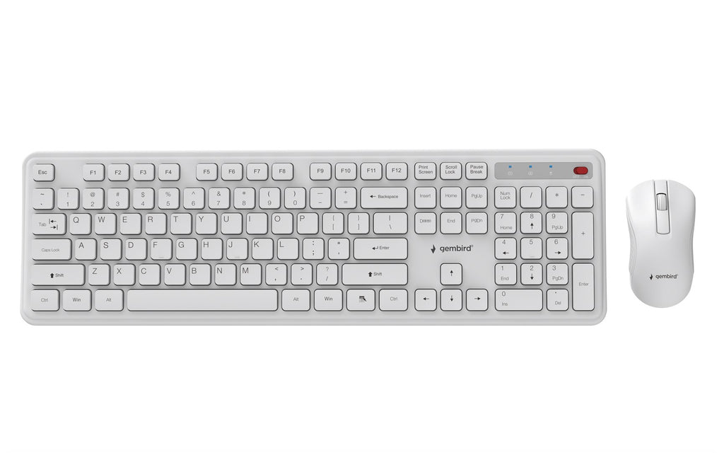 Gembird KBS-WPS-01 Slim Pro Business wireless desktop set  white  US layout