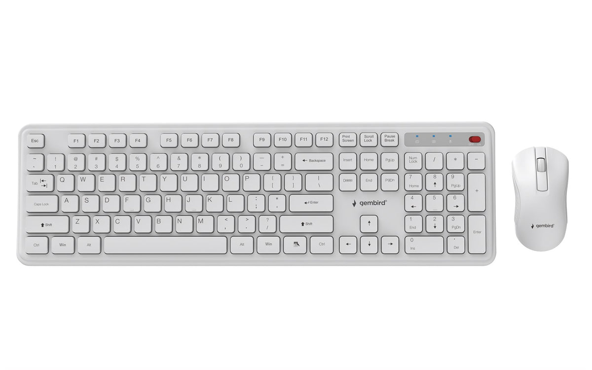 Gembird KBS-WPS-01 Slim Pro Business wireless desktop set  white  US layout