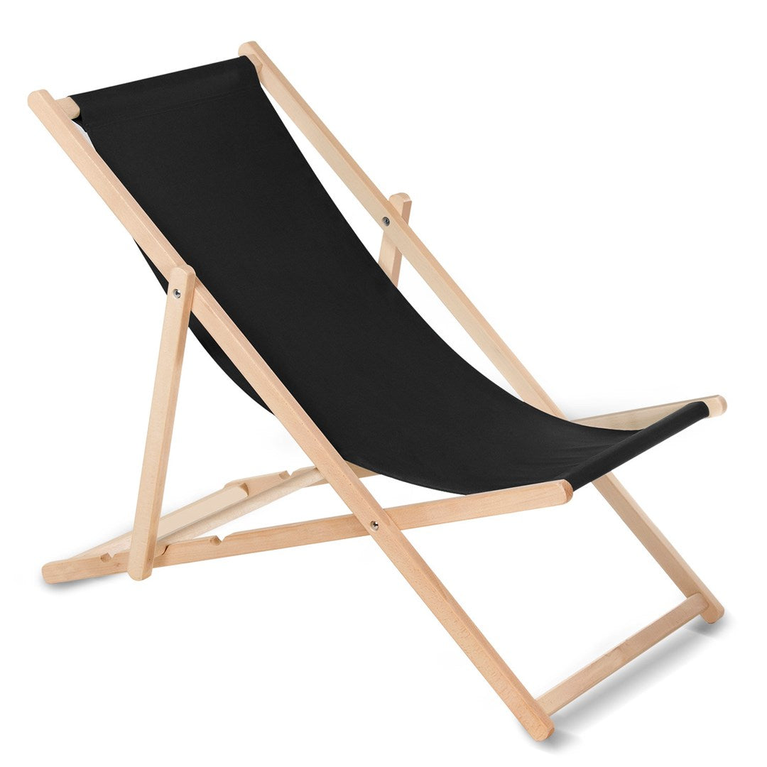 Classic beech deckchair GreenBlue GB183 black