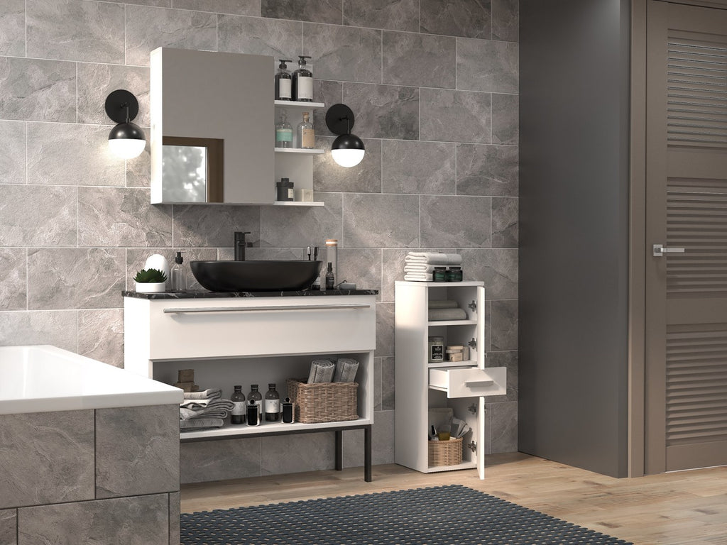 Topeshop NEL V DDS BIEL Bathroom Storage Cabinet White