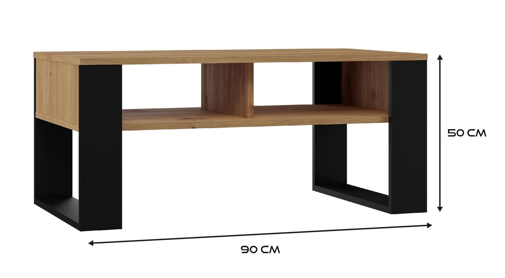 Topeshop MODERN 2P Coffee Table Artisan/Black - Model: MODERN 2P