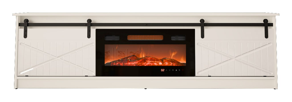 Cama MEBLE Fireplace Cabinet White Gloss 2000x2045x425 GRANERO+KOM B/B