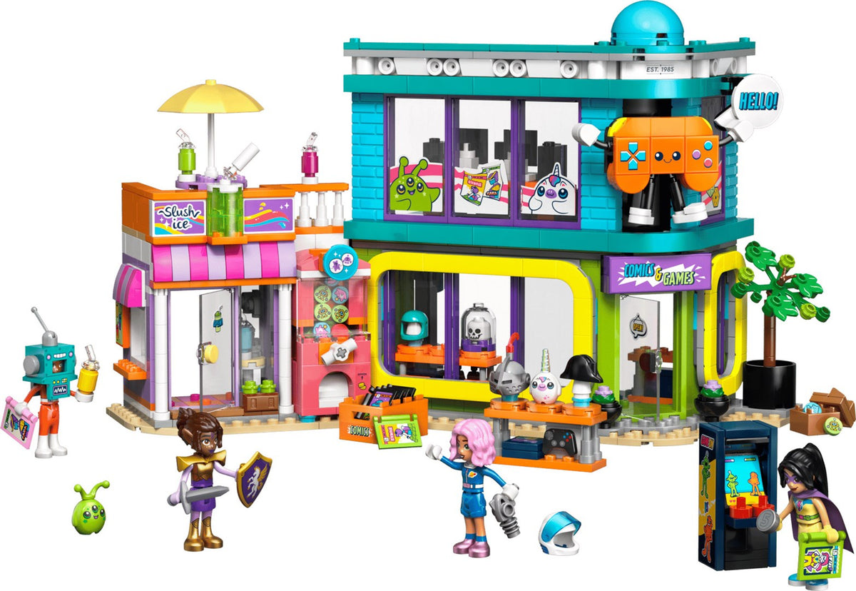 LEGO FRIENDS Comic Book and Game Store Set, 1005 Pieces, Ages 9+, Model 42674