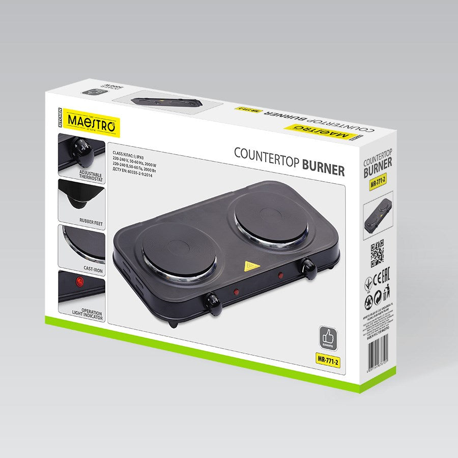 Two-Burner Electric Stove 2000W MR-771-2 MAESTRO