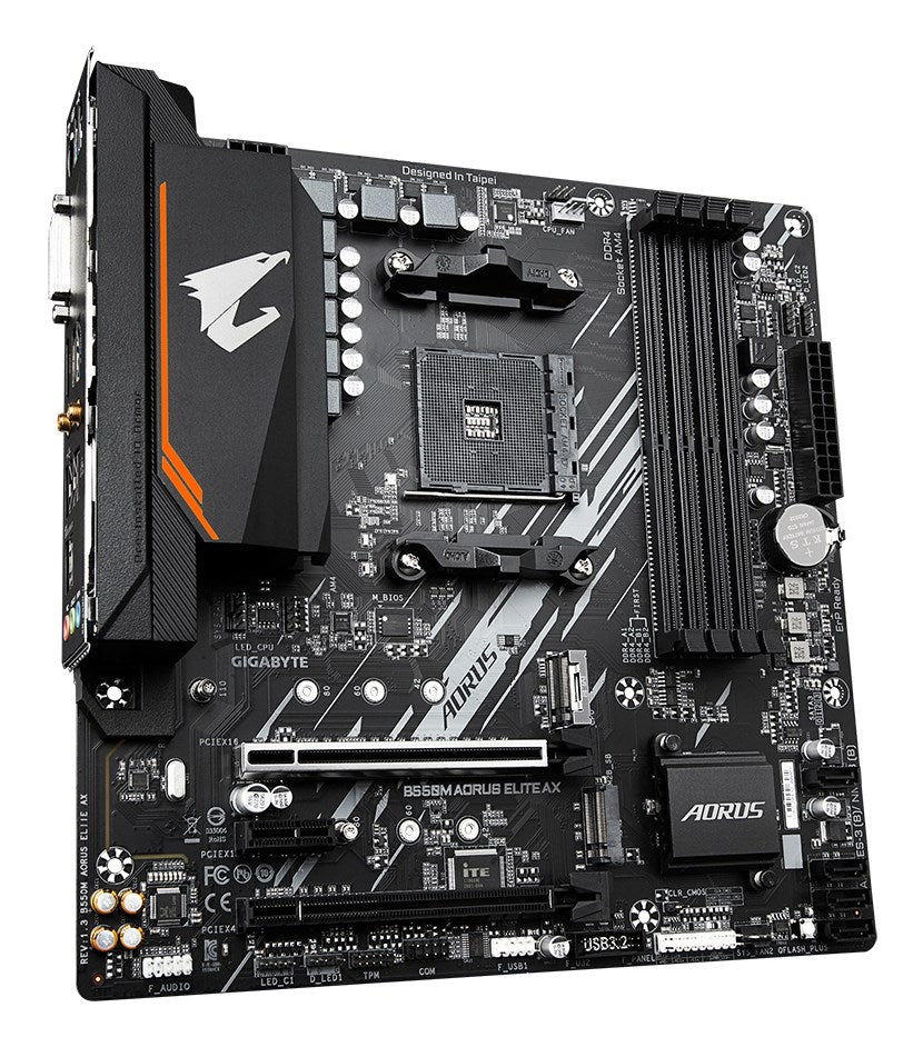 GIGABYTE AORUS B550M ELITE AX - Motherboard - micro ATX - Socket AM4 - AMD B550 Chipset - USB 3.2 Gen 1 - Gigabit