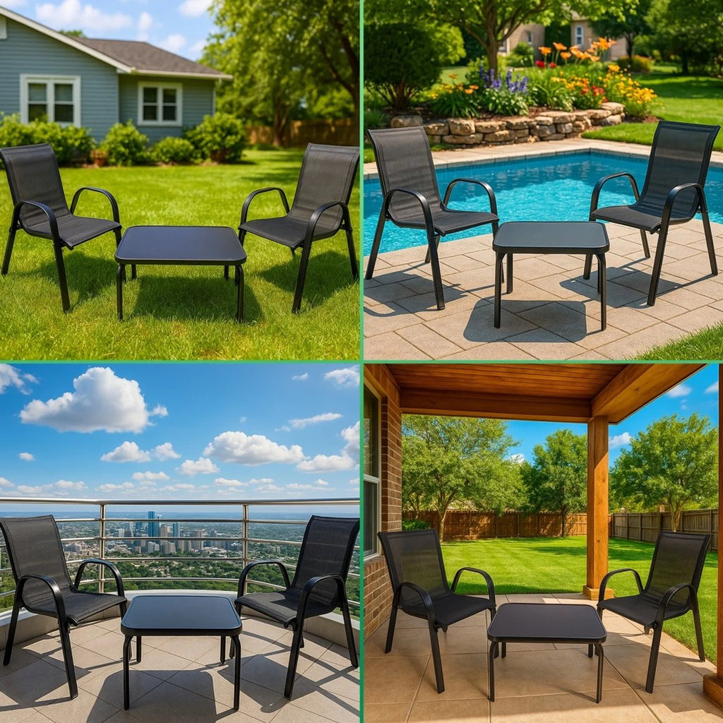 Garden Furniture Set Black Forest - 2 Armchairs and Table