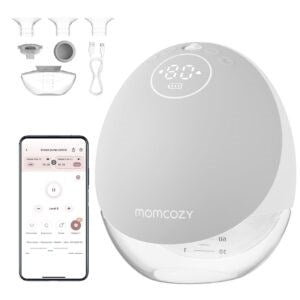 Momcozy M9 Breast pump with app control – Single set Gray