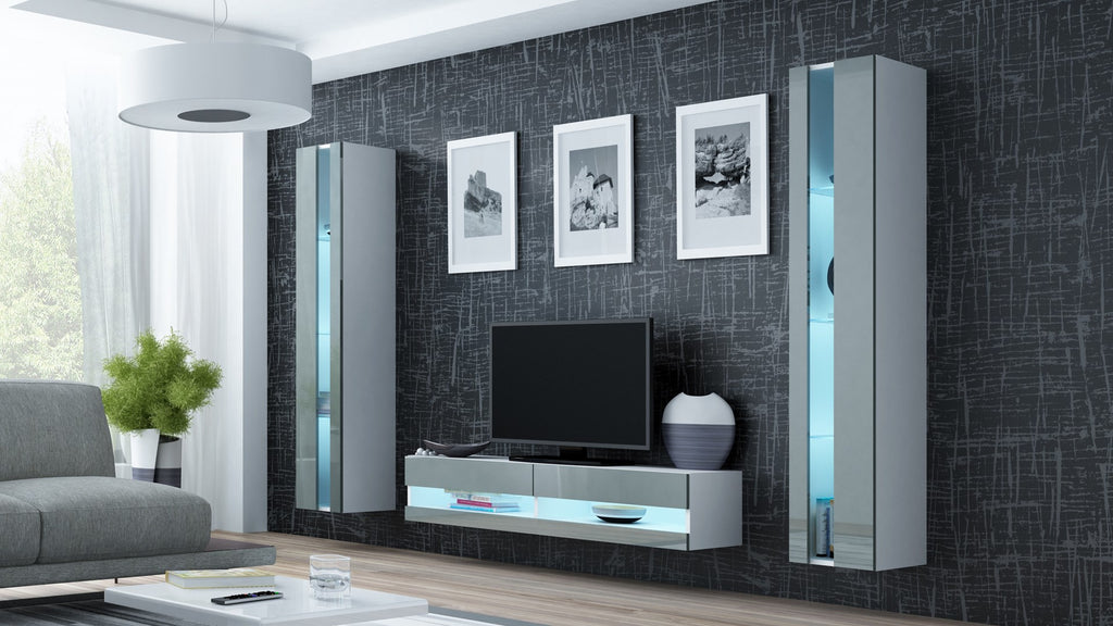 Cama VIGO NEW TV Stand 30/140/40 White/Grey Gloss