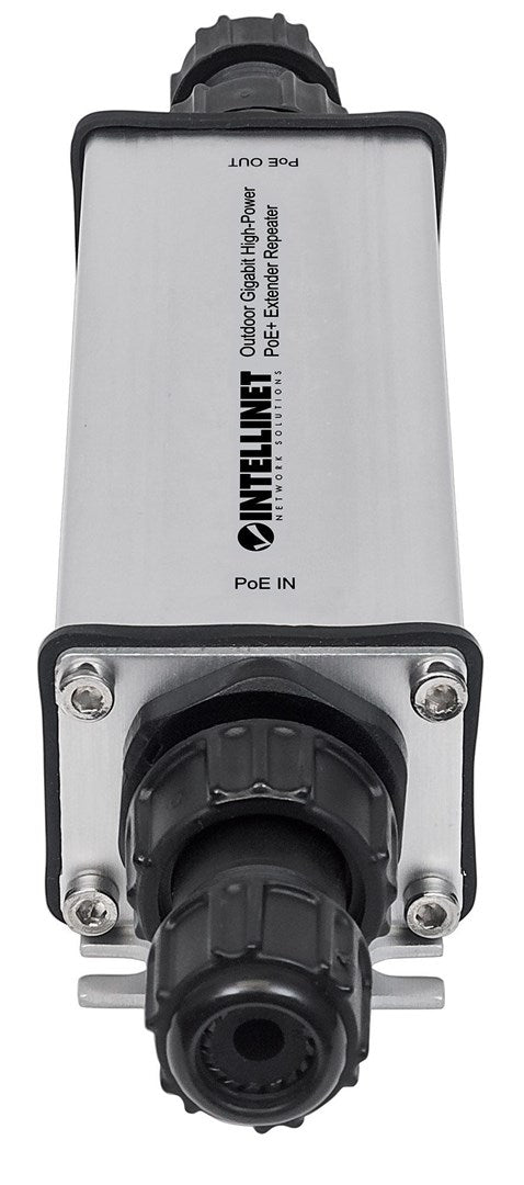 Intellinet Outdoor Gigabit High-Power PoE+ Extender Repeater 10Base-T 100Base-TX 1000Base-T RJ-45