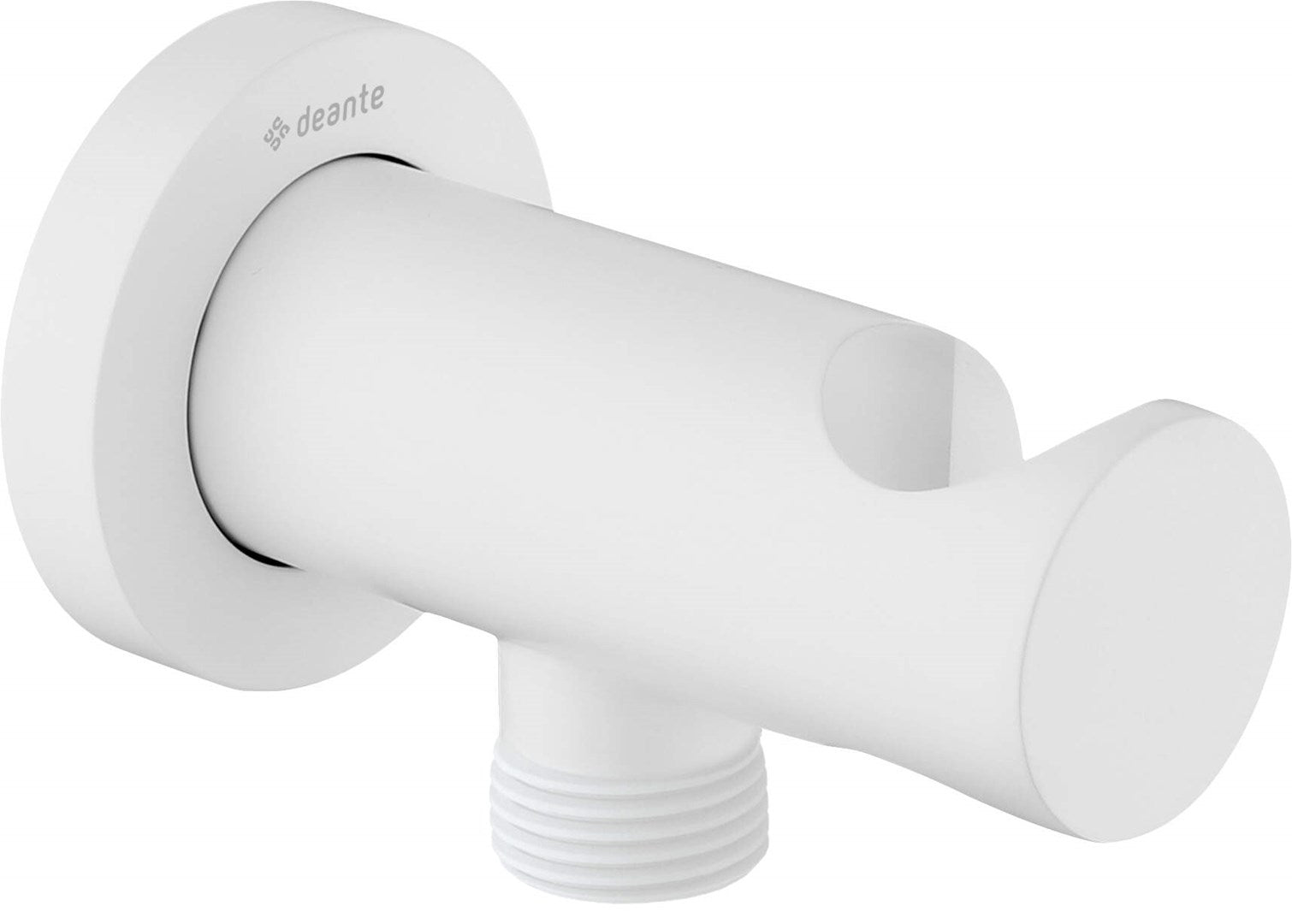 Round angled connector with handset holder