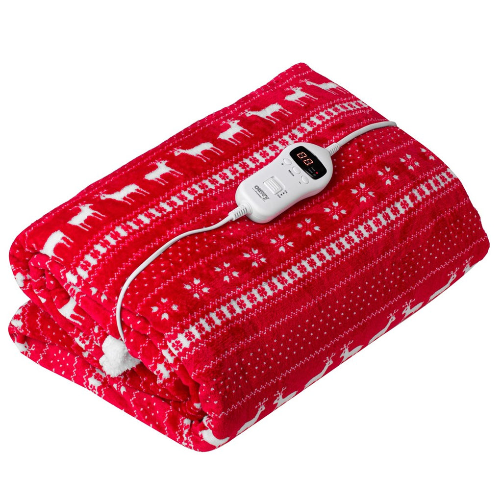 Adler CR 7441 Electric Blanket 120 W Red, White Fleece 10 Heating Levels Auto Power Off