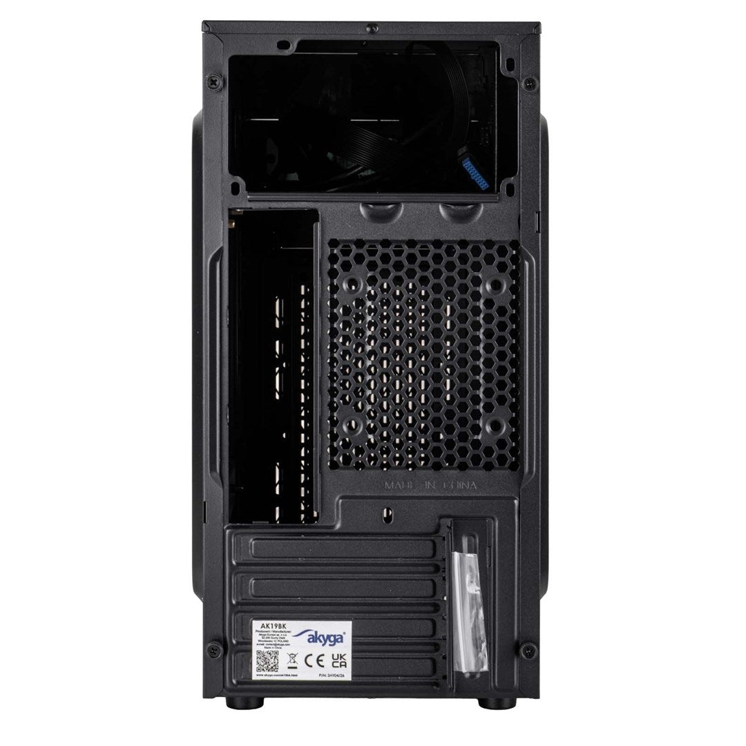 Akyga Obudowa Micro ATX AK19BK USB-C + USB 3.0 + 2x USB 2.0 czarna bez PSu Micro Tower Black