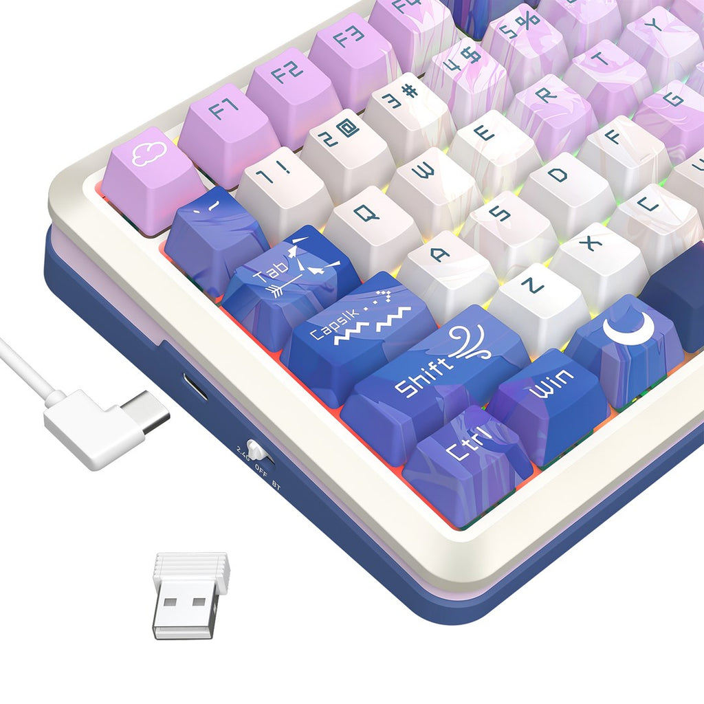 REDRAGON K708AK-RGB-PRO FLEKACT keyboard USB + RF Wireless + Bluetooth White