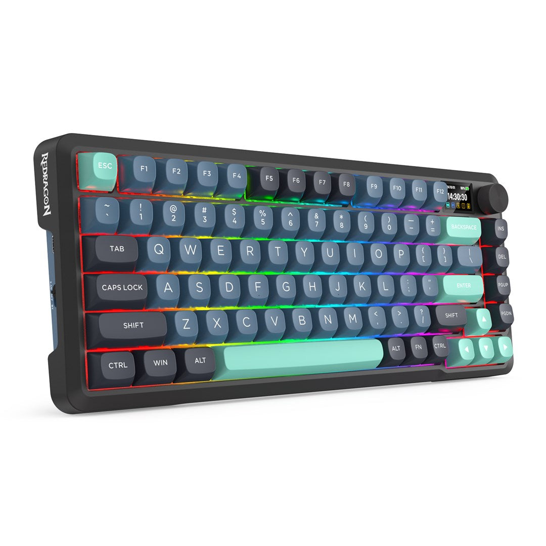 REDRAGON K724GBG-RGB-PRO Behemoth keyboard USB + RF Wireless + Bluetooth Grey  Blue
