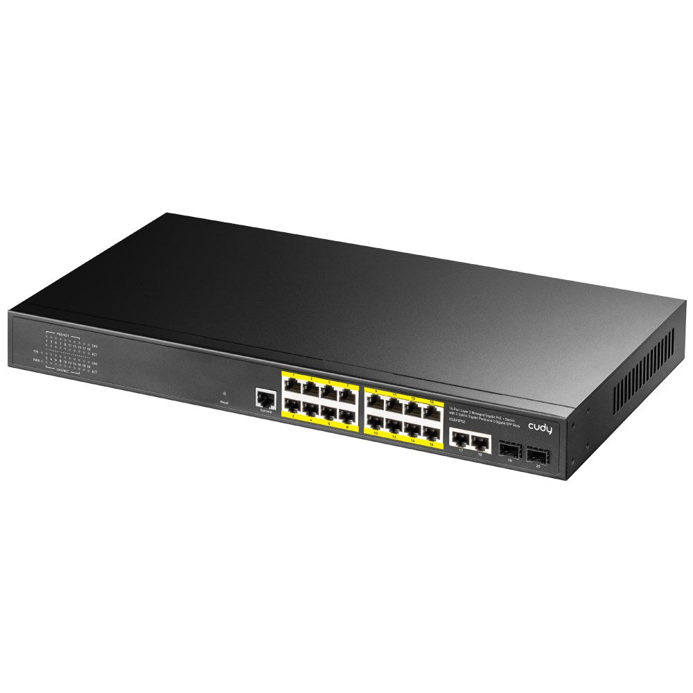Cudy GS2018PS2 Managed Network Switch L2 Gigabit Ethernet PoE 1U Black