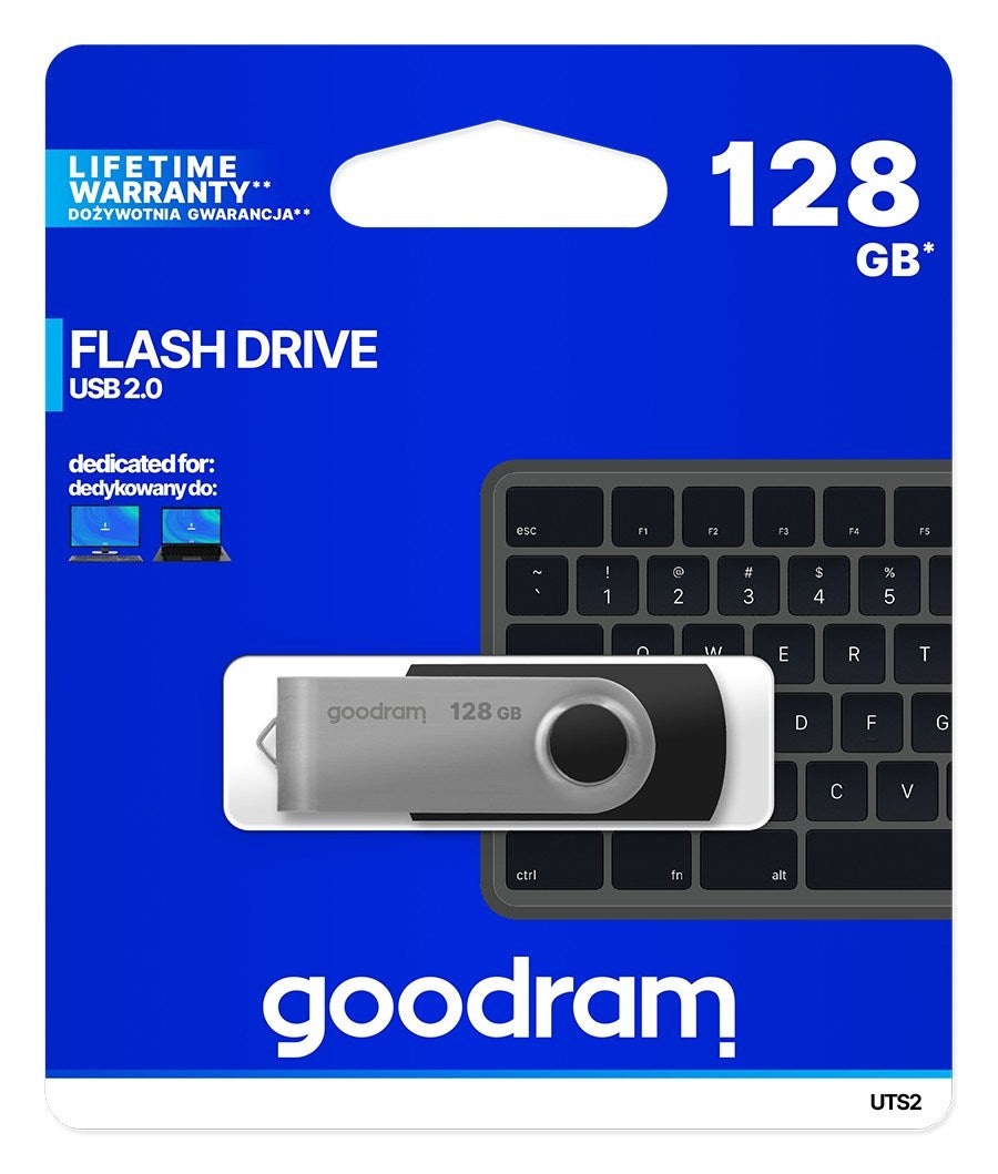 Goodram UTS2 USB Flash Drive 128 GB USB Type-A 2.0 - Model UTS2-1280K0R11
