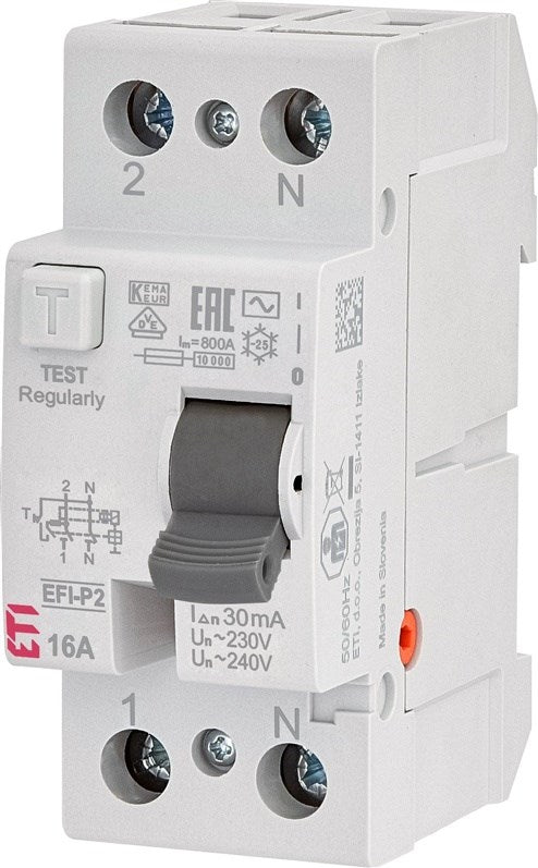 ETI Current Leakage Relay 2P 16A 30mA | Model 002061210