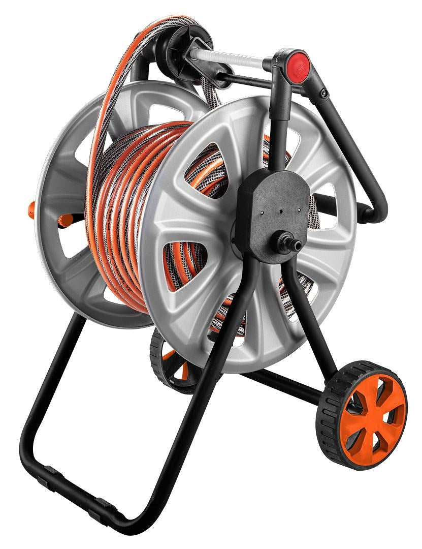 NEO TOOLS Garden Hose Trolley 15-792 - Metal, Holds 60 m of 1/2" Hose