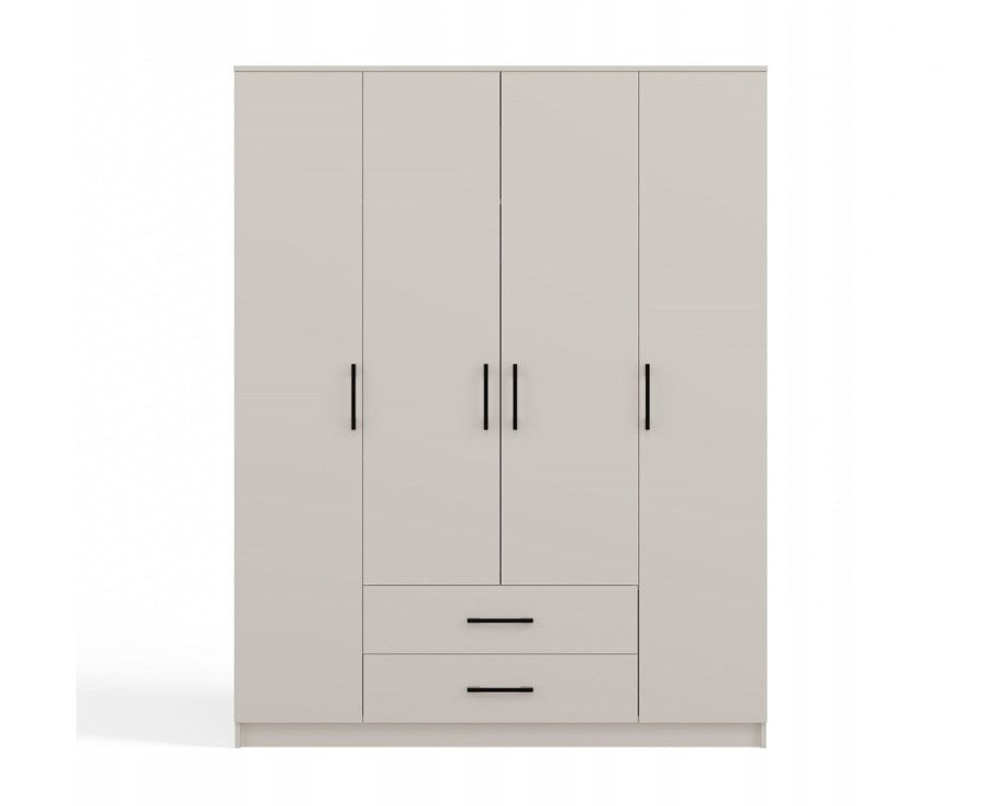 TOP E SHOP Wardrobe with 4 Doors and 2 Drawers, Cashmere, M-MP-SZ-RON-160X205-KASZ