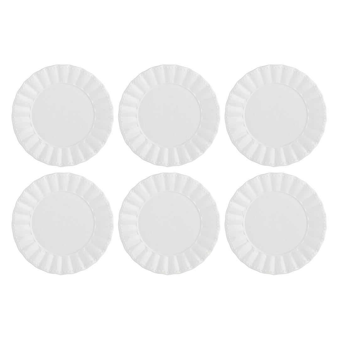 Set of 6 Ducale Salad Plates - White 20 cm
