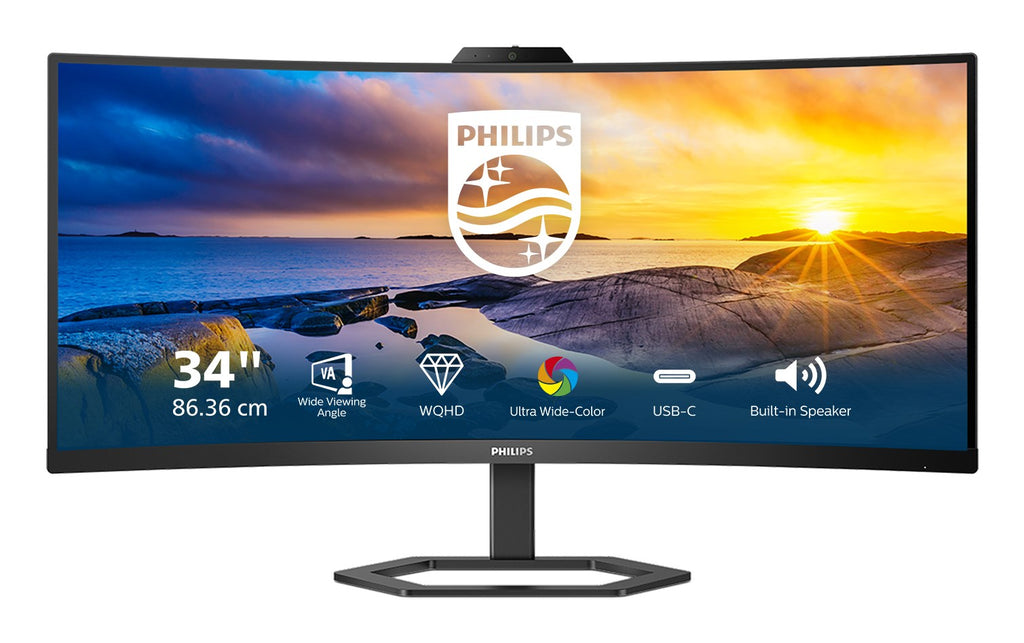 Philips | 34E1C5600HE/00 | 34   | VA | 3440 x 1440 pixels | 21:9 | 4 ms | 300 cd/m2 | Black | HDMI ports quantity 1 | 100 Hz