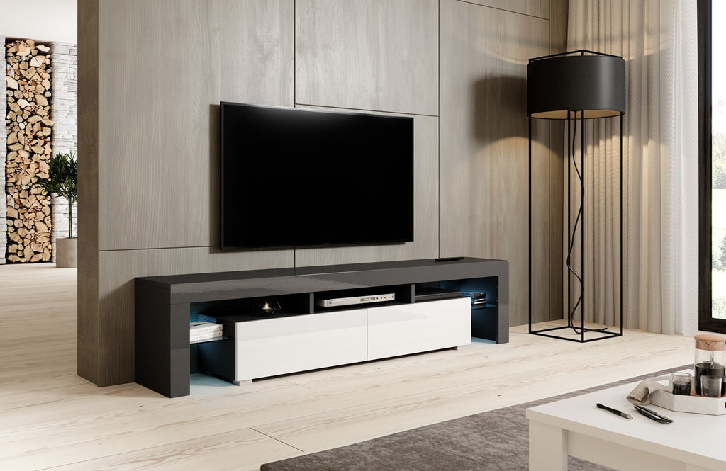 Cama TV stand TORO 200 grey/white gloss