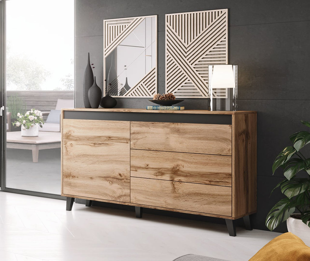 Cama Chest of Drawers NORD Wotan Oak/Anthracite