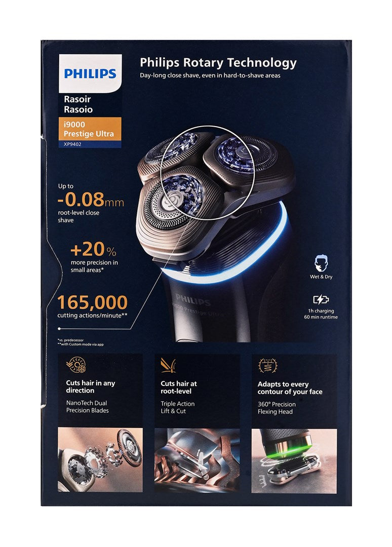Philips Electric Shaver XP9402/31 Prestige Ultra Wet and Dry with SkinIQ Pro i9000