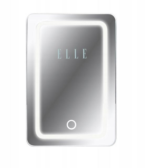 ELLE 4 L Mini Fridge with LED Makeup Mirror White
