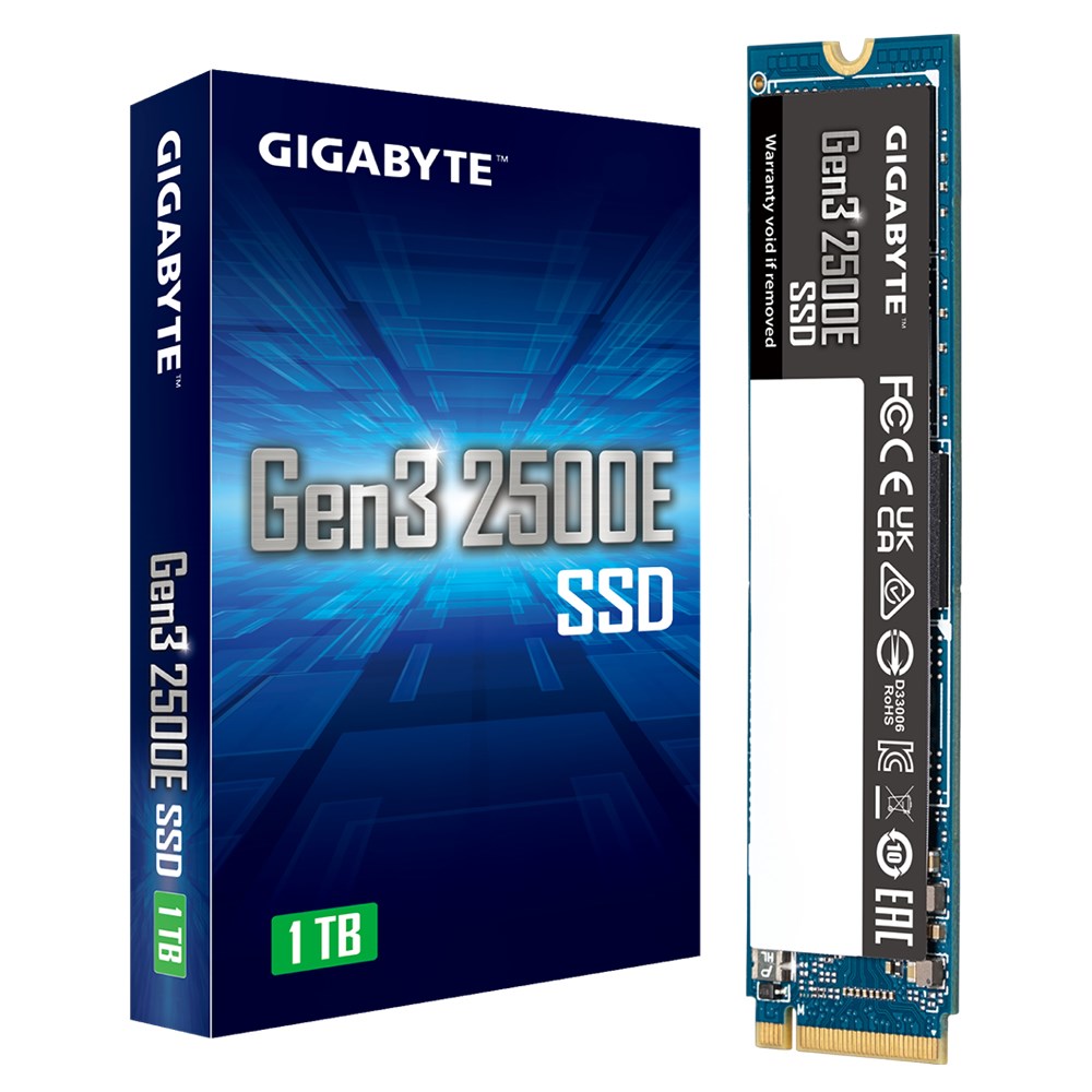 Gigabyte Gen3 2500E - SSD - 1TB - intern - M.2 2280 - PCIe 3.0 x4 (NVMe) (G325E1TB)