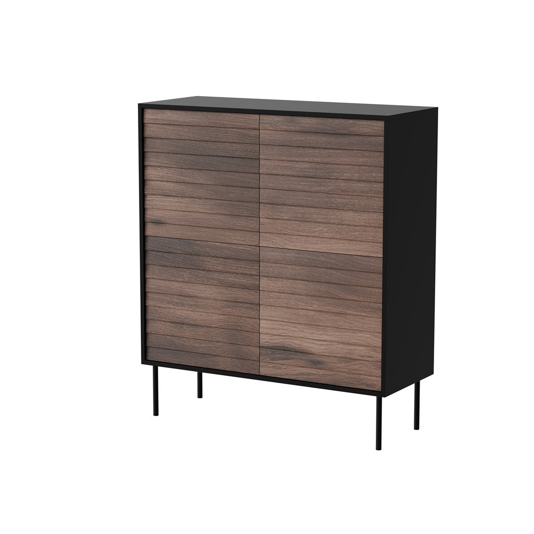Cama 4D CORTINA Chest of Drawers 102x40x118 Black/Walnut