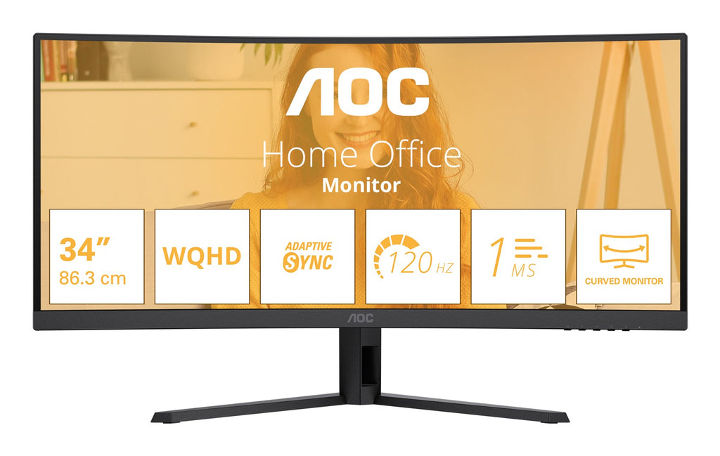 AOC B3 CU34B3E computer monitor 86.4 cm (34 ) 3440 x 1440 pixels Wide Quad HD LED Black