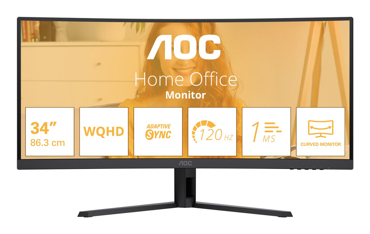 AOC B3 CU34B3E computer monitor 86.4 cm (34 ) 3440 x 1440 pixels Wide Quad HD LED Black