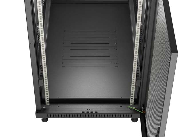 Lanberg Freestanding Rack Cabinet 22U Black FF01-6222-23B - 800 kg Capacity, Active Cooling, Key Lock