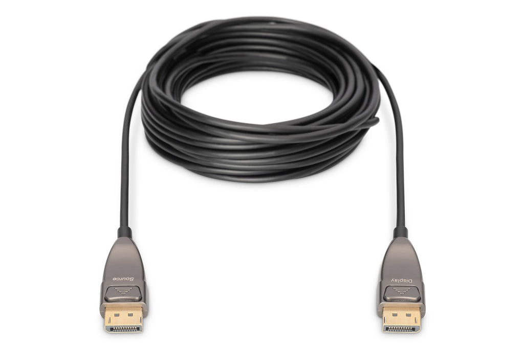 DIGITUS DisplayPort Cable 10 m Active Optical Cable 1.4 8K 60Hz Dolby Support - Black