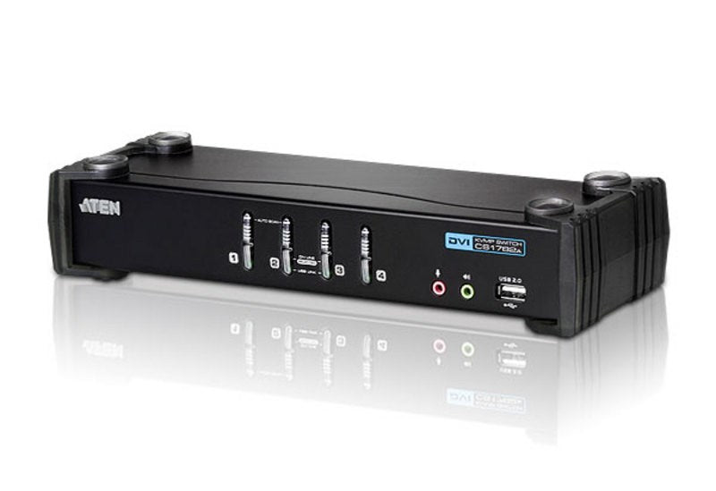 ATEN CubiQ CS1764A KVM/Audio Switch - USB - 4 x KVM/Audio - 1 Local User - Desktop CS1764A-AT-G