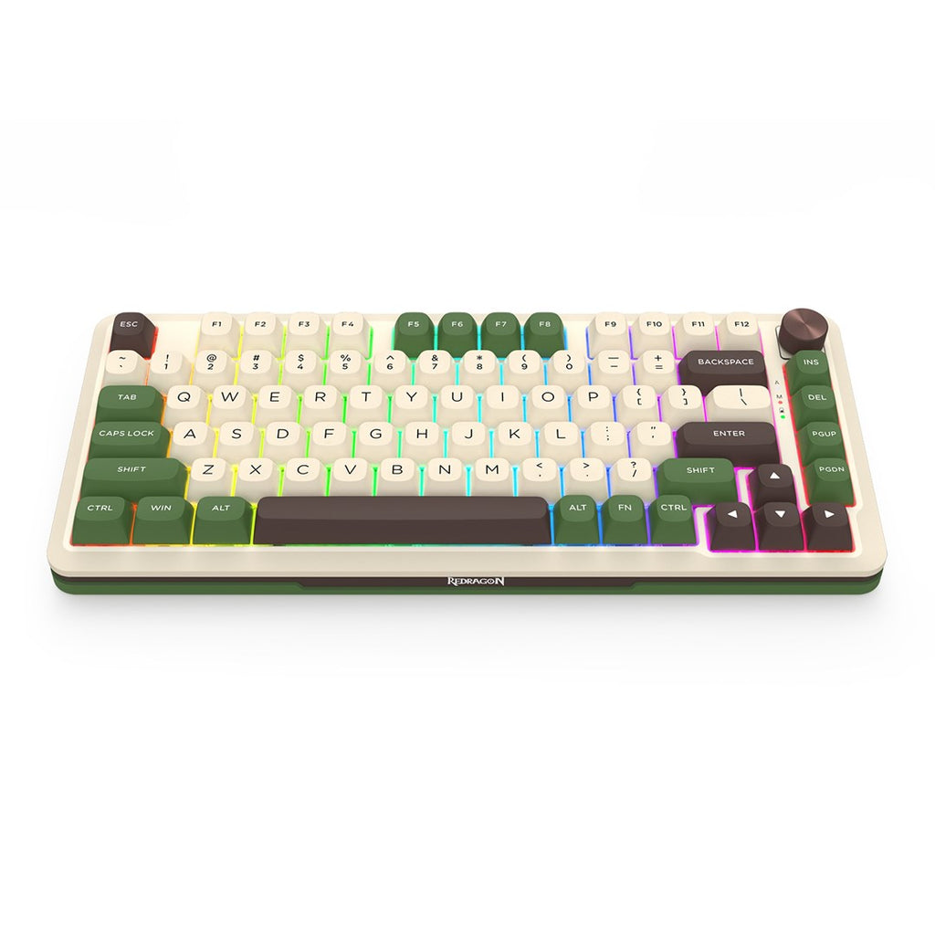 REDRAGON K681CGC-RGB-PRO Cyrus keyboard USB + RF Wireless + Bluetooth White  Green