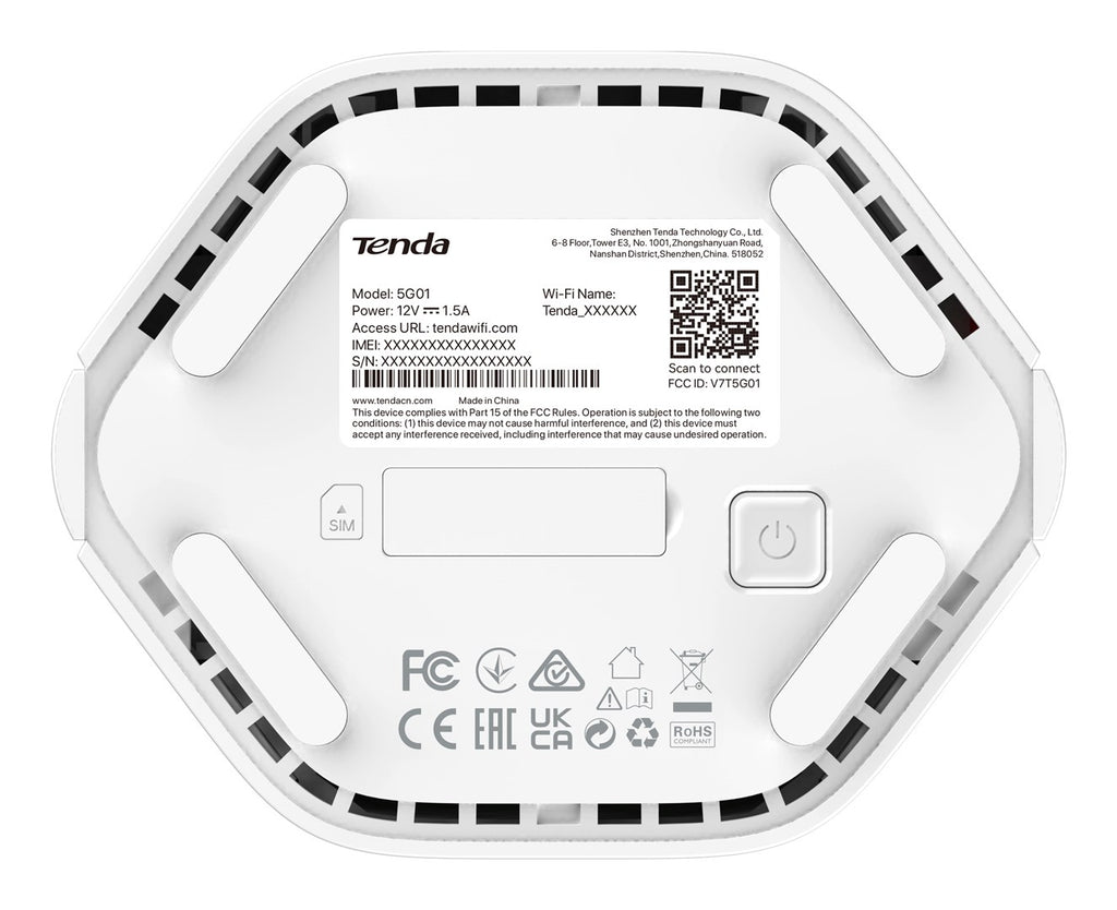 Tenda 5G01 Wireless Router Gigabit Ethernet Dual-band 5 G White