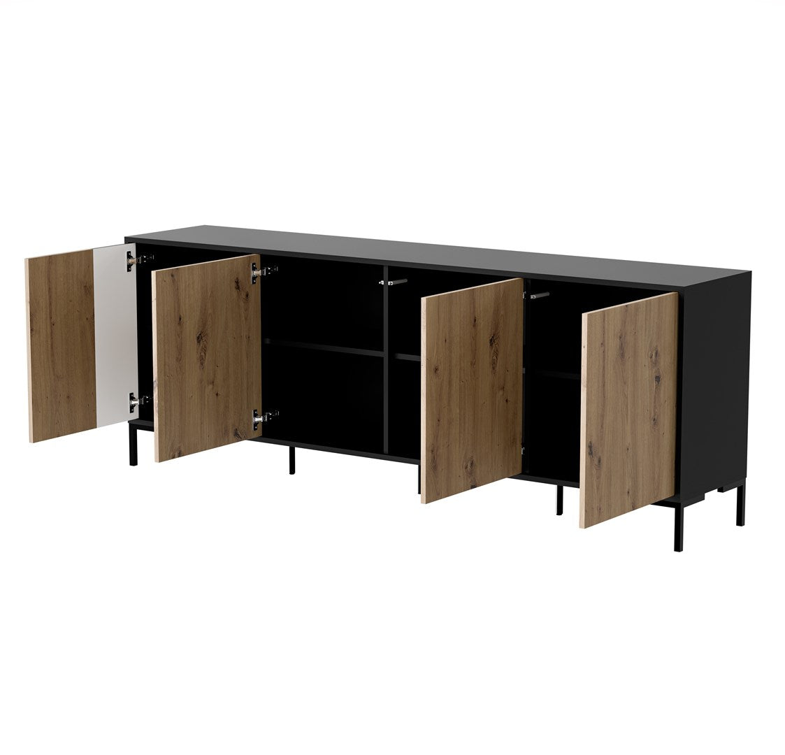 Cama MERCI Chest of Drawers 200 x 40 x 74 cm Black/Artisan Oak