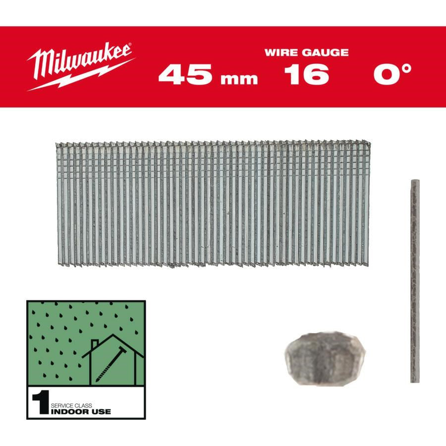 MILWAUKEE PIN STICKS 16G/45mm/0° FOR M18 FN16GS /2500pcs.