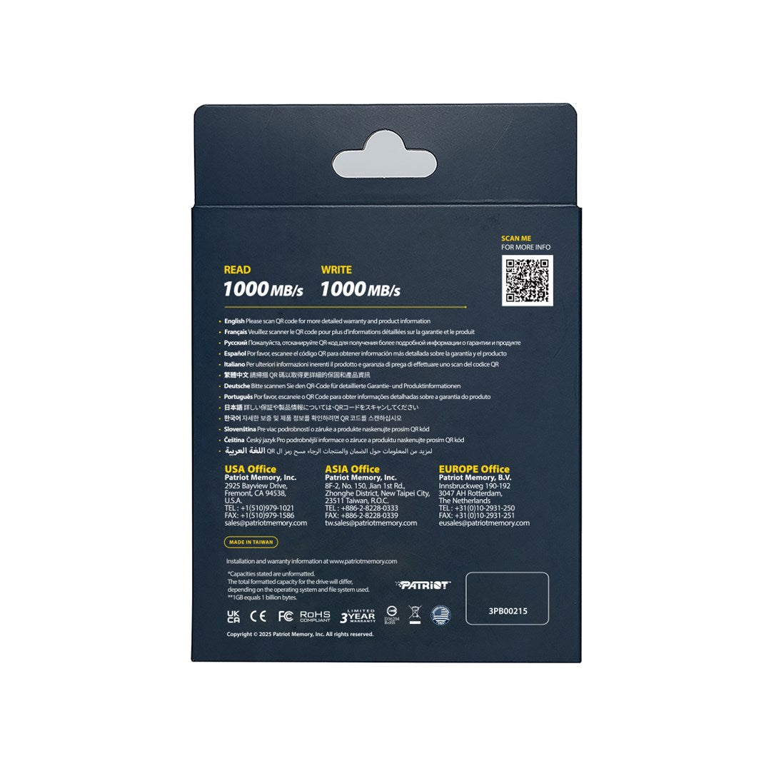 PATRIOT PTPL2TBPECB - External SSD - 2TB - Black