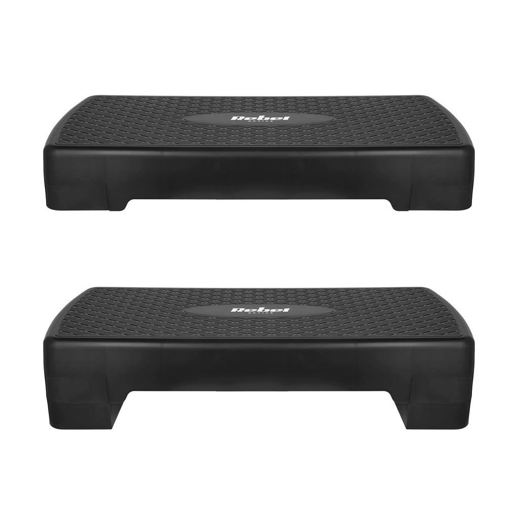 REBEL ACTIVE Fitness Step 2 Levels Black